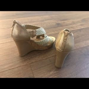 G by Guess Gold Braided Wedges